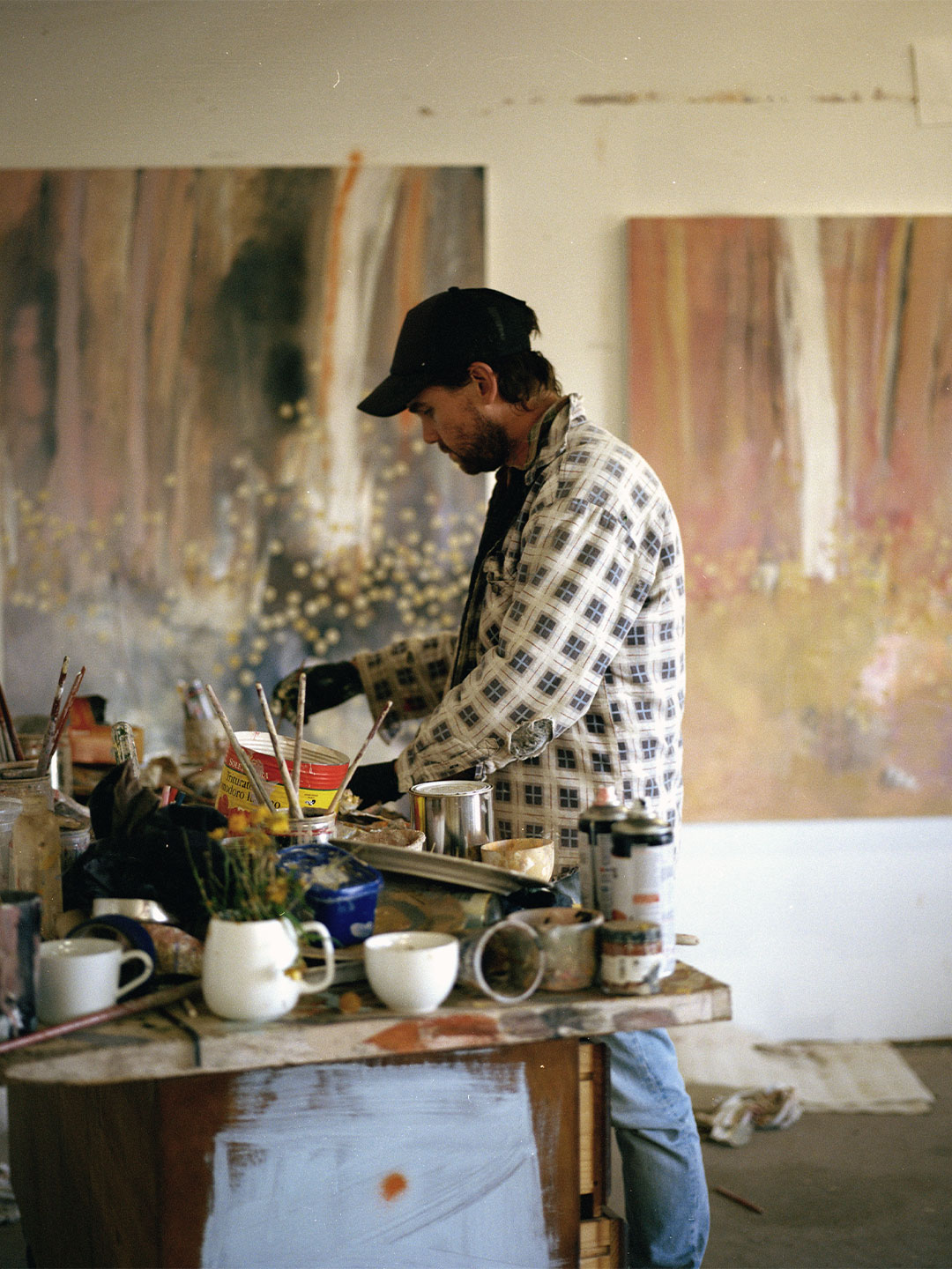 Artist Dan Kyle in his studio 