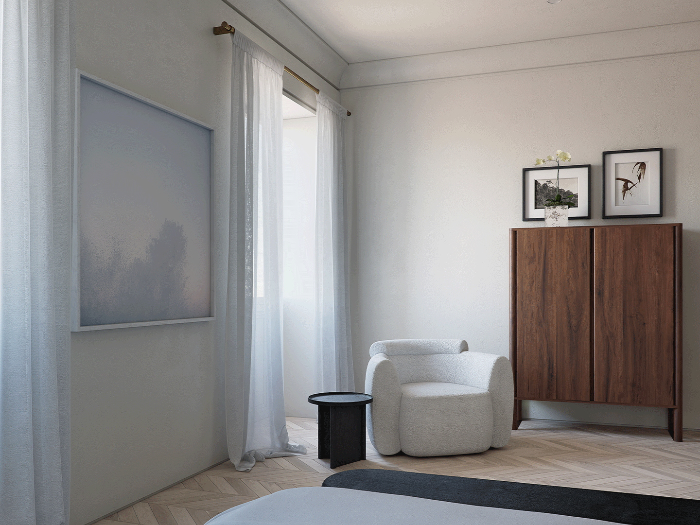 Daniel Boddam virtual apartment in Paris bedroom