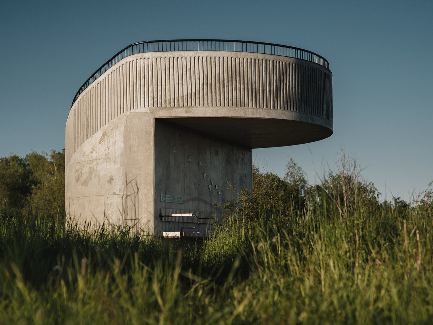 Concrete bird-watching pavilions in Stockholm by AndrénFogelström