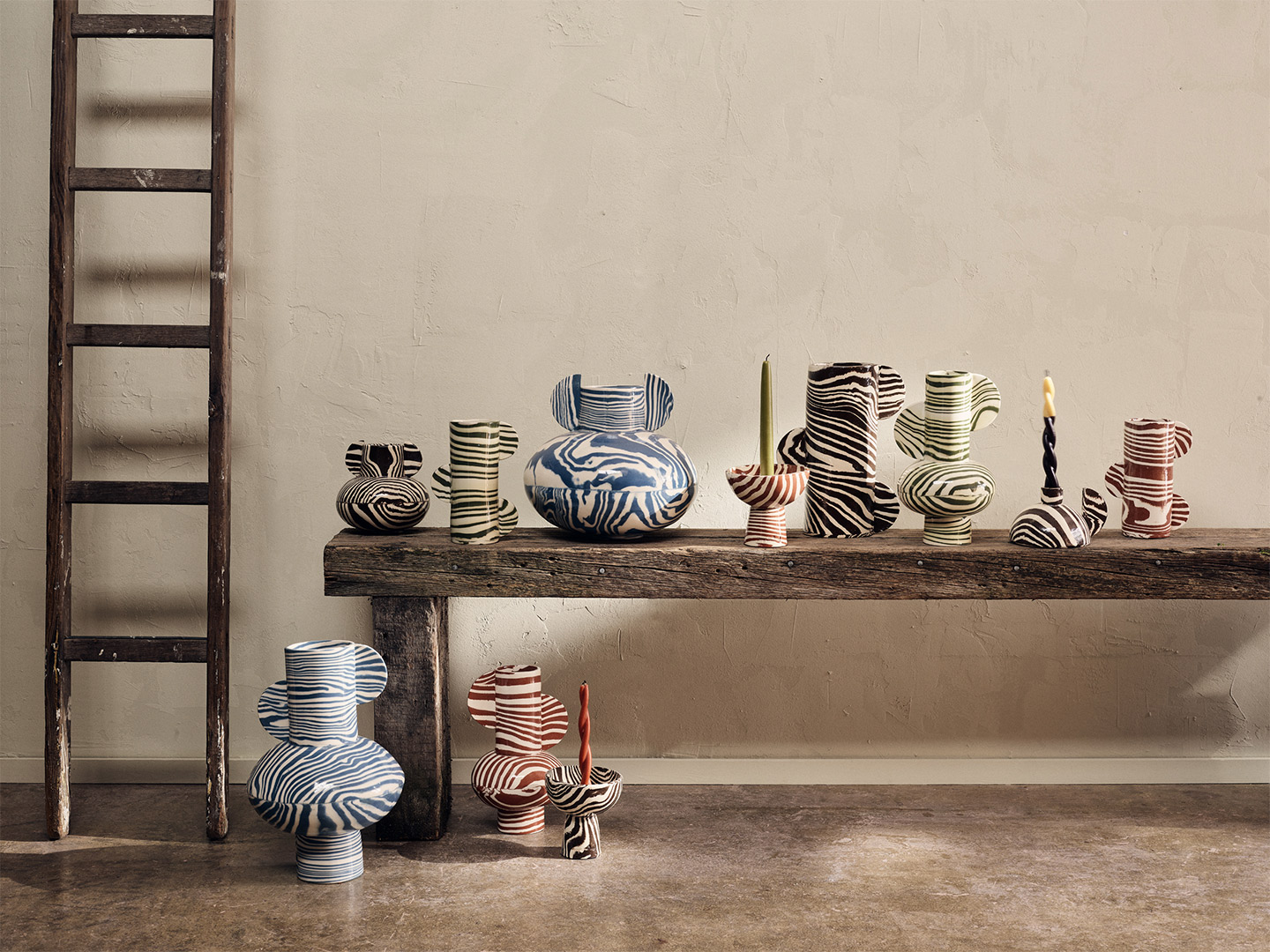 Ceramic vases and candle holders